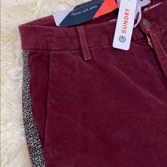 Anthro Sundry Leopard-Striped Corduroy Trousers - Picture 3 of 9